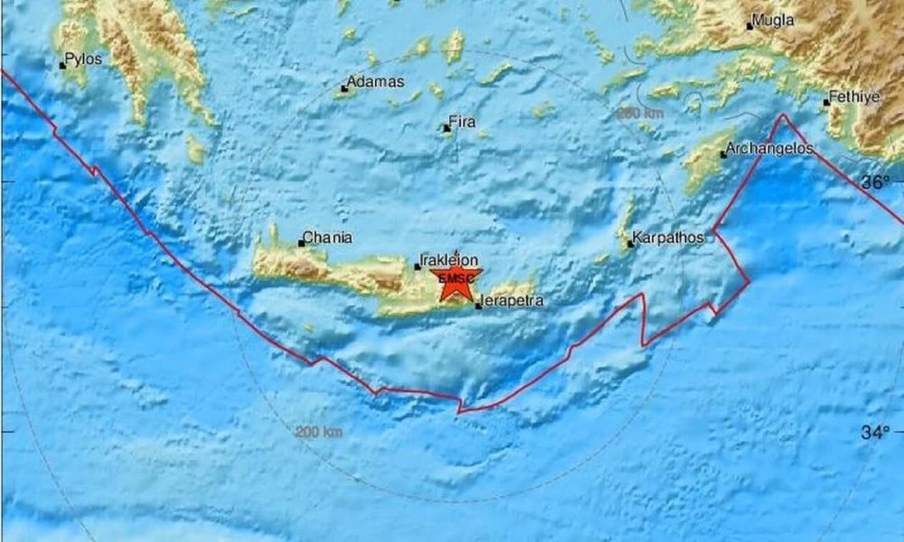 Σεισμός 3,5 Ρίχτερ στον νομό Ηρακλείου